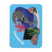 Hübscher Hai beim Fernsehen Cartoon Magnet (Vertikal)