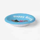 Hübscher Hai beim Fernsehen Cartoon Pappteller (Gewinkelt)