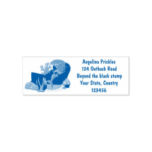 Hübscher Hai beim Fernsehen Cartoon Permastempel