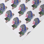 Hübscher Hai beim Fernsehen Cartoon Seidenpapier (Ausschnitt)