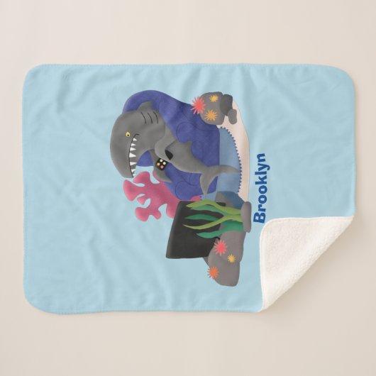 Hübscher Hai beim Fernsehen Cartoon Sherpadecke (Vorderseite (Horizontal))