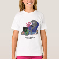 Hübscher Hai beim Fernsehen Cartoon