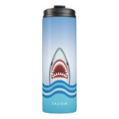 Hübscher Hai mit Kiefer weit offen Thermosbecher (Vorderseite)