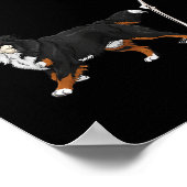 Hübscher Halloween Berner Hund und Skelett Poster (Ecke)