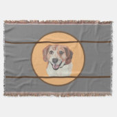 Hübscher handgezogener Beagle Baumwolldecke Decke (Vorderseite)