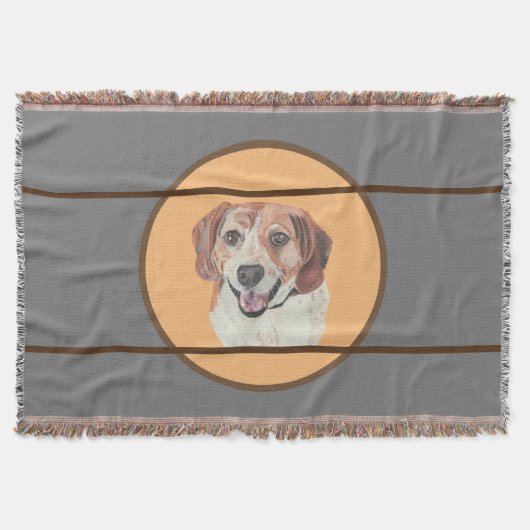 Hübscher handgezogener Beagle Baumwolldecke Decke (Vorderseite)