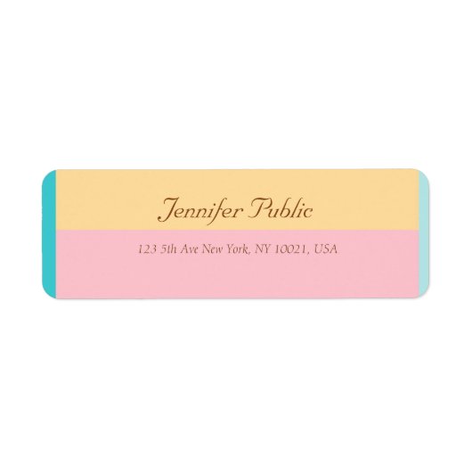 Hübscher Handschrift Name Farbige Rücksendeadresse (Vorne)