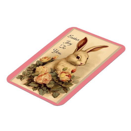 Hübscher Hase mit Blume mit flexibler Magnet (Linke Seite)