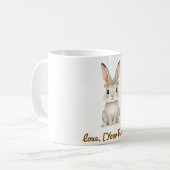 Hübscher Hasenbecher als Geschenk für Mama Kaffeetasse (Vorderseite Links)