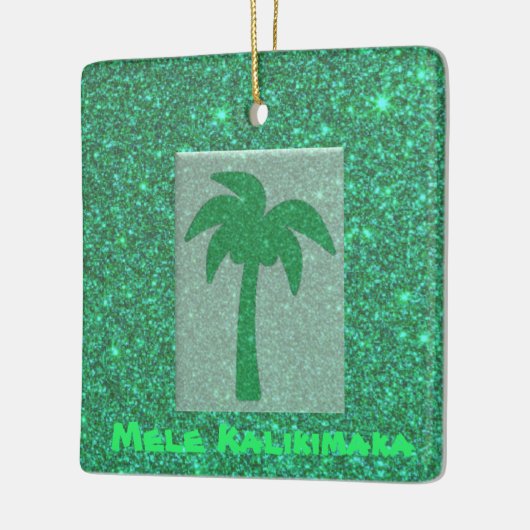 Hübscher hawaiianischer Glitzer Weihnachtsbaum Keramikornament (Links)
