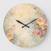 Hübscher Hazy Spring Wildblumen Florals von Ava Große Wanduhr (Vorderseite)