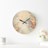 Hübscher Hazy Spring Wildblumen Florals von Ava Große Wanduhr (Zuhause)
