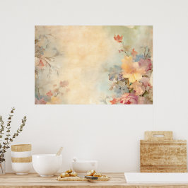 Hübscher Hazy Spring Wildblumen Florals von Ava Poster