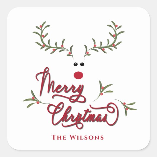 Hübscher Heiligbeere Quadratischer Aufkleber (Vorderseite)