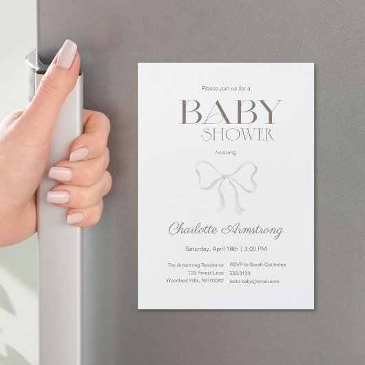 Hübscher hell staubblauer Schick-Bogen Baby-Junge- Magnetkarte
