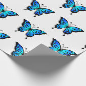 Hübscher, hellblauer Butterfly-Geschenkwrap Geschenkpapier (Ecke)