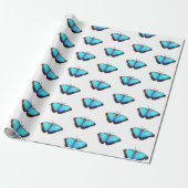 Hübscher, hellblauer Butterfly-Geschenkwrap Geschenkpapier (Ungerollt)