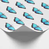 Hübscher, hellblauer Butterfly-Geschenkwrap Geschenkpapier (Ecke)