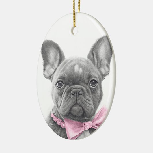 Hübscher Hengst mit rosa Bug Keramik Ornament (Links)