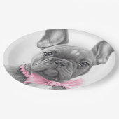 Hübscher Hengst mit rosa Bug Pappteller (Schrägansicht)