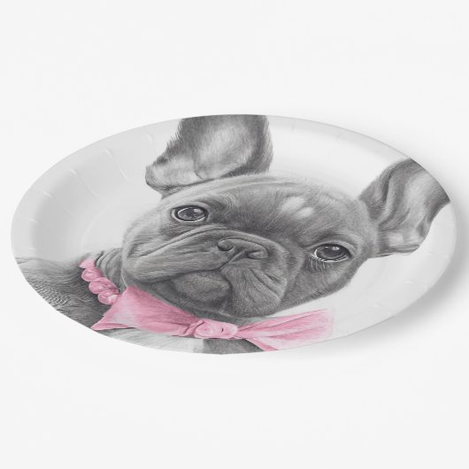 Hübscher Hengst mit rosa Bug Pappteller (Schrägansicht)