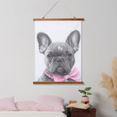 Hübscher Hengst mit rosa Bug Wandteppich Mit Holzrahmen (Schlafzimmer)