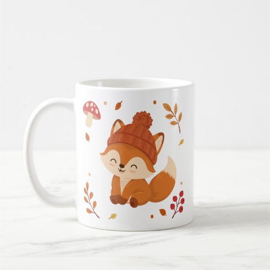 Hübscher Herbst-Fuchs-Wasserfarbe-Kaffee Kaffeetasse (Links)
