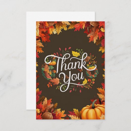 Hübscher Herbstfall Dankeskarte (Vorne/Hinten)