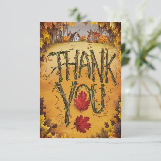 Hübscher Herbstfall Dankeskarte (Stehend Vorderseite)