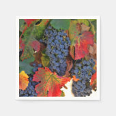 Hübscher Herbstfarbener Wein Weinkultur und Erde Serviette (Vorderseite)