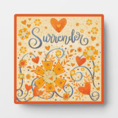 Hübscher Herzblutüberfall Inspirierend Orange Fotoplatte (Vorderseite)