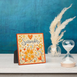 Hübscher Herzblutüberfall Inspirierend Orange Fotoplatte