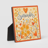 Hübscher Herzblutüberfall Inspirierend Orange Fotoplatte (Vorderseite)