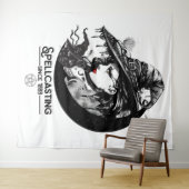 Hübscher Hexenzauber und Schwarze Katze Wicca Spel Wandteppich (Beispiel (Horizontal))