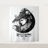 Hübscher Hexenzauber und Schwarze Katze Wicca Spel Wandteppich (Vorderseite)