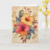 Hübscher Hibiskus Aquarellbilder Gruß Karte (Gelbe Blume)