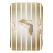 Hübscher High Heels Schuh "Girls best Friends" Badematte (Vorderseite Vertikal)