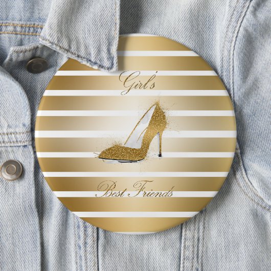 Hübscher High Heels Schuh "Girls best Friends" Button (Beispiel)