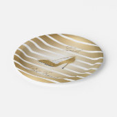 Hübscher High Heels Schuh "Girls best Friends" Pappteller (Schrägansicht)