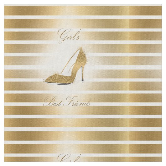 Hübscher High Heels Schuh "Girls best Friends" Stoff (Nahaufnahme)