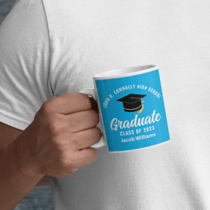 Hübscher Himmelblauer Absolventenpersonal Geschenk Kaffeetasse