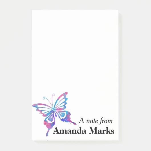 Hübscher Himmelsschmetterling Personalisiert Post-it Klebezettel (Vorderseite)