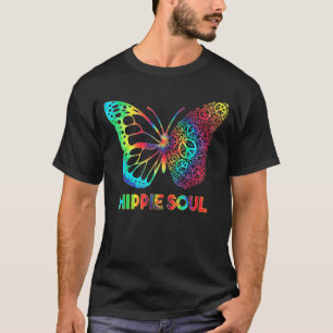 Hübscher Hippie-Soul-Schmetterling mit Friedenszei T-Shirt