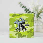 Hübscher Hobbyheber; hellgrüne Camouflage, Tarnung Einladung (Stehend Vorderseite)