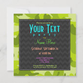 Hübscher Hobbyheber; hellgrüne Camouflage, Tarnung Einladung (Rückseite)