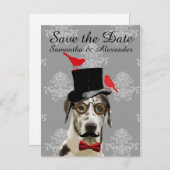 Hübscher Hochzeitsgroom Save the Date Ankündigungspostkarte (Vorne/Hinten)