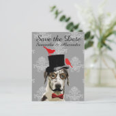 Hübscher Hochzeitsgroom Save the Date Ankündigungspostkarte (Stehend Vorderseite)