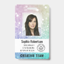 Hübscher holografischer Glitzer Girly Glamour Ausweis