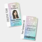 Hübscher holografischer Glitzer Girly Glamour Ausweis (Front & Back)