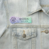 Hübscher holografischer Glitzer Girly Glamour Namensschild (Beispiel)